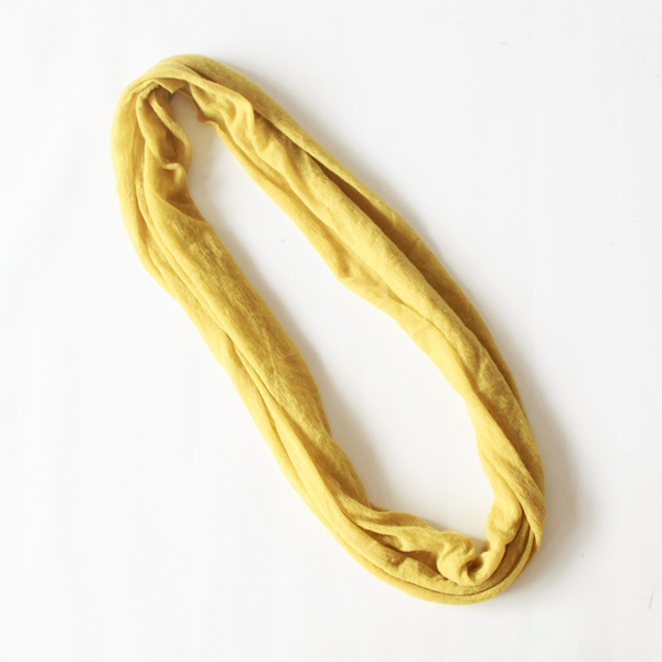 カシミヤ後染スヌード	MUSTARD