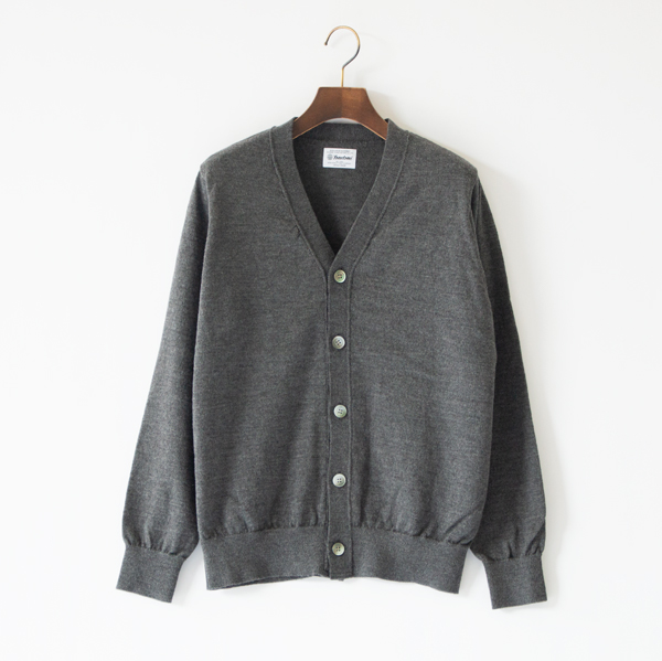 ウールニットカーディガン HIGH TWIST WOOL KNIT C/D(D.GRAY)