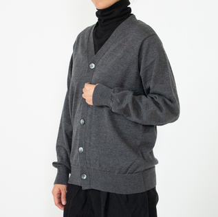 ウールニットカーディガン HIGH TWIST WOOL KNIT C/D／YONETOMI NEW