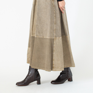 身長160cm(綿麻デニム×綿 ベージュ)