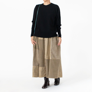身長160cm(綿麻デニム×綿 ベージュ)