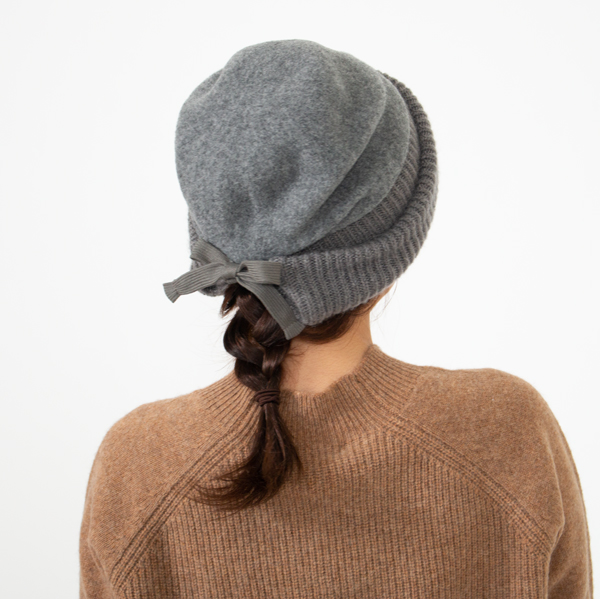 髪を束ねていても被りやすいデザイン(GREY) 髪を束ねていても被りやすいデザイン(GREY)