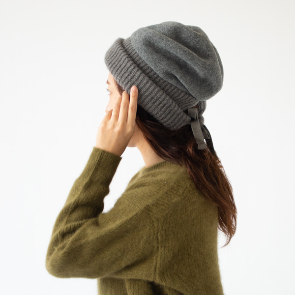 クラウン部分はくしゅっとさせて被るのも可愛いです(GREY) クラウン部分はくしゅっとさせて被るのも可愛いです(GREY)
