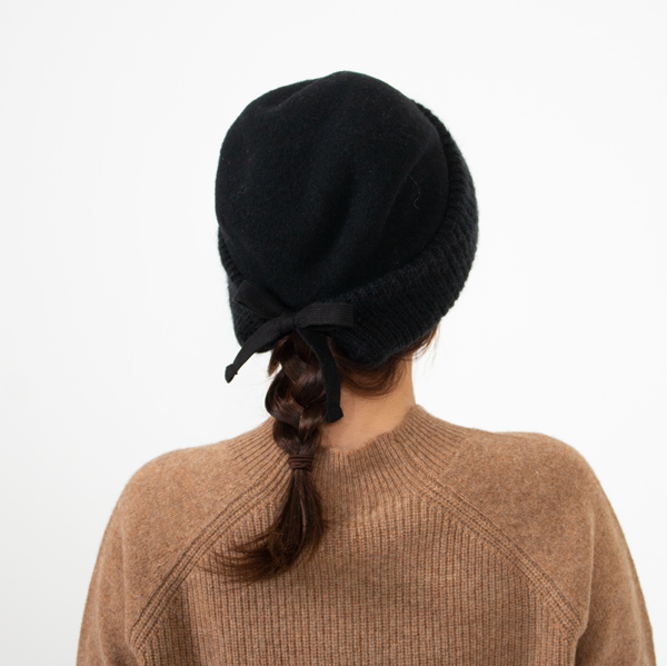 リブをぐるりと折り返して、リボン結びをワンポイントに(BLACK) リブをぐるりと折り返して、リボン結びをワンポイントに(BLACK)