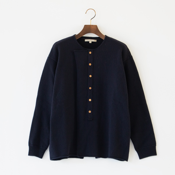 メリノウール 前開きラップカーディガン(NAVY) メリノウール 前開きラップカーディガン(NAVY)