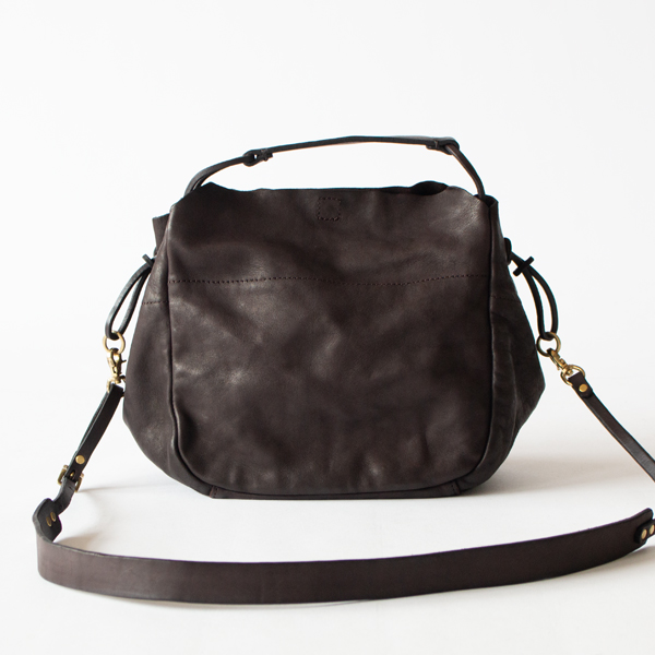 レザーショルダーバッグ LOVU L(BURGUNDY)