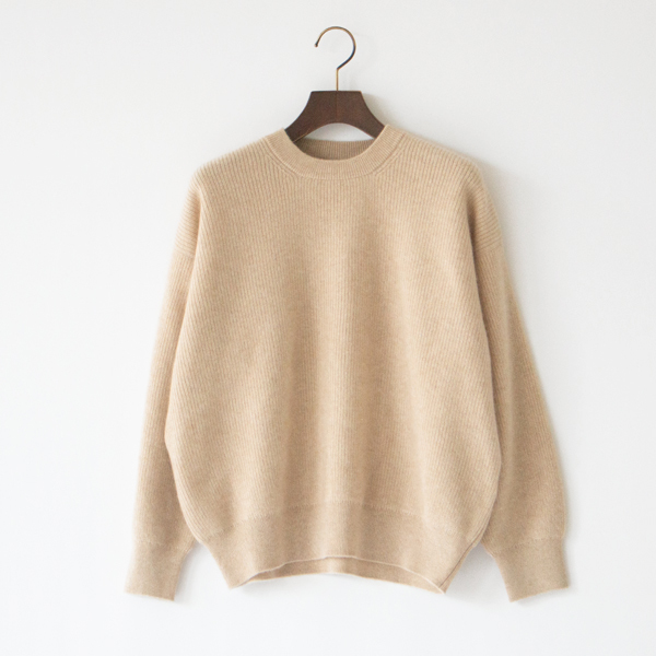モンゴルカシミヤ クルーネックセーター(NATURAL BEIGE)