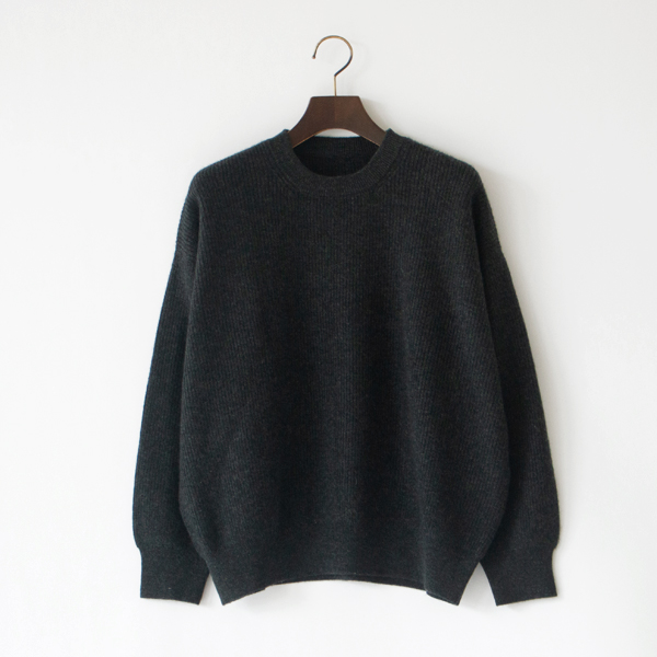 モンゴルカシミヤ クルーネックセーター(DARK GREY)