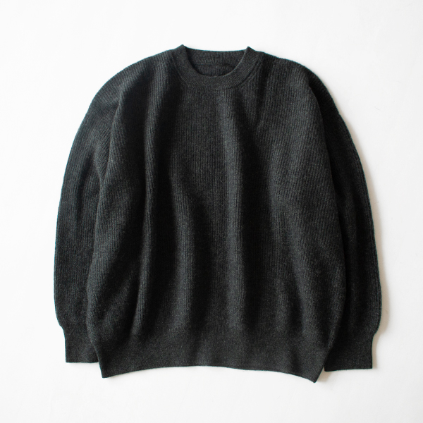 モンゴルカシミヤ クルーネックセーター(DARK GREY)