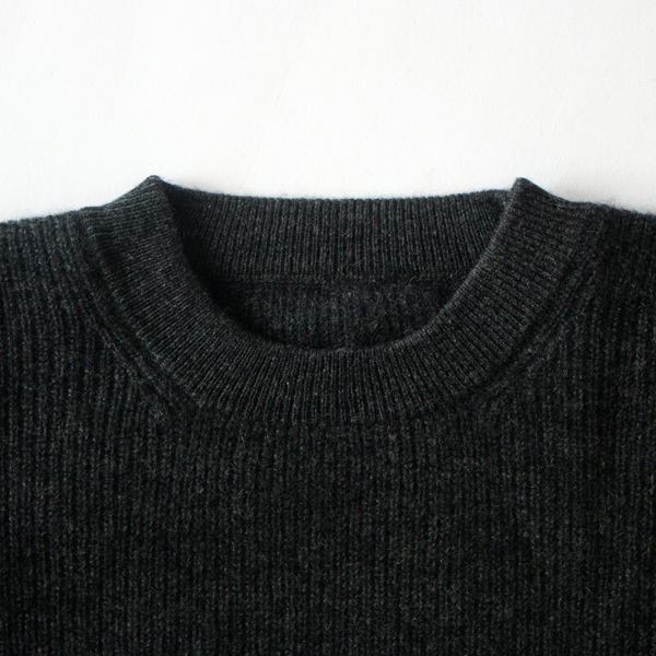 モンゴルカシミヤ クルーネックセーター(DARK GREY)