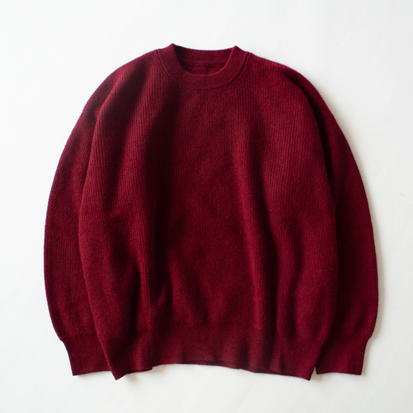 モンゴルカシミヤ クルーネックセーター(BORDEAUX)