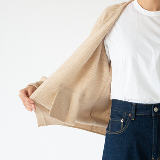 モンゴルカシミヤ ボタンレスカーディガン(NATURAL BEIGE) モンゴルカシミヤ ボタンレスカーディガン(NATURAL BEIGE)