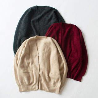 MONGOLIAN CASHMERE BUTTON LESS CARDIGAN
