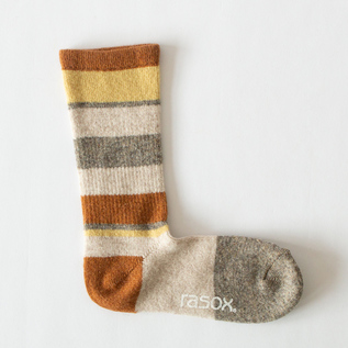 マルチボーダーウール・クルー　レディースソックス