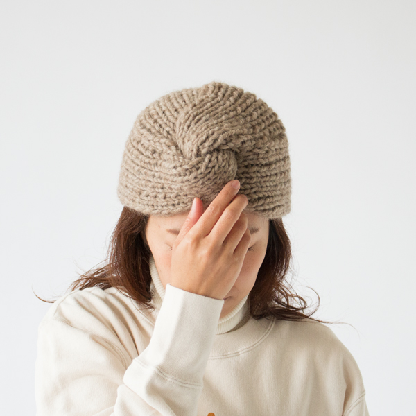 ターバンニット帽(NATURAL LIGHT BROWN)