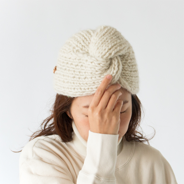 ターバンニット帽(NATURAL WHITE)