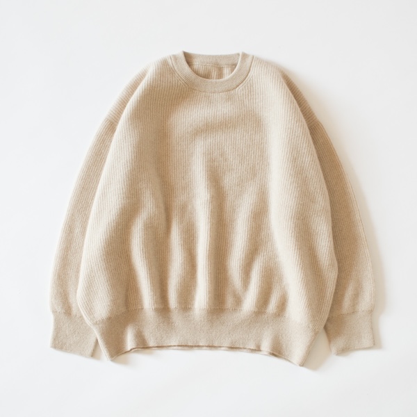 モンゴルカシミヤ クルーネックセーター(NATURAL BEIGE)