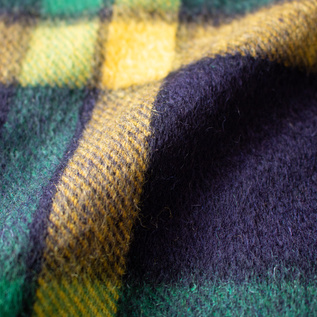 ジョシュアエリス カシミヤマフラー 英国製 チェック柄紫×緑