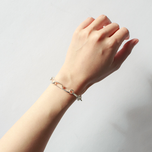 ハンドメイドチェーンブレスレット(RECTANGLE　18cm)