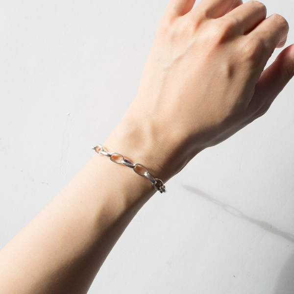 ハンドメイドチェーンブレスレット(OVAL 20cm)