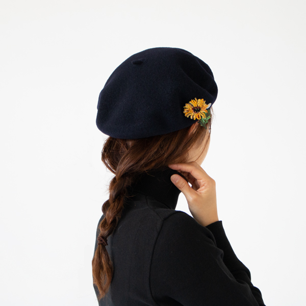ベレー帽に付けて(Sunny Sunflower)