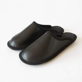 SLIPPERS STELLA PELLE NERO