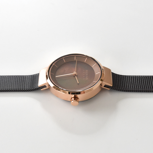 BERING Solar レディース腕時計(BROWN ROSEGOLD)