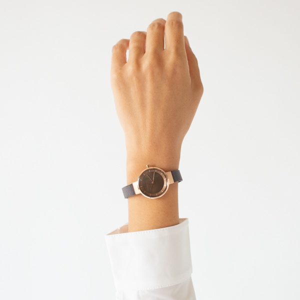 BERING Solar レディース腕時計(BROWN ROSEGOLD)