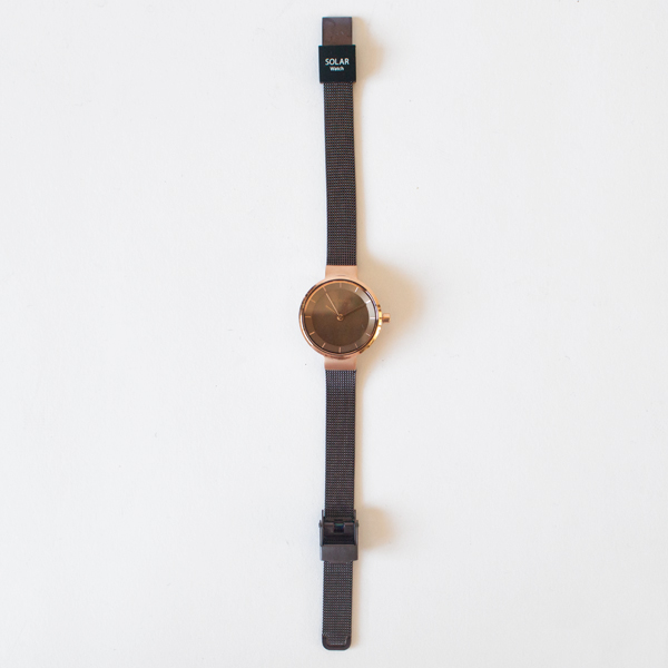 BERING Solar レディース腕時計(BROWN ROSEGOLD)