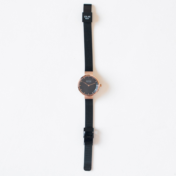 BERING Solar レディース腕時計(BLACK ROSEGOLD)