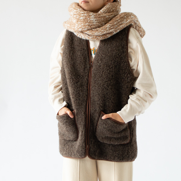 ニットマフラー　LRE(CAMEL WHITE)