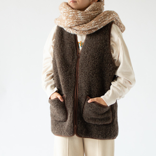 ニットマフラー　LRE(CAMEL WHITE)