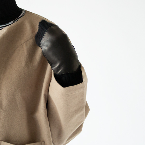 カシミヤニット×レザーフィンガーレスグローブ BLACK カシミヤニット×レザーフィンガーレスグローブ BLACK