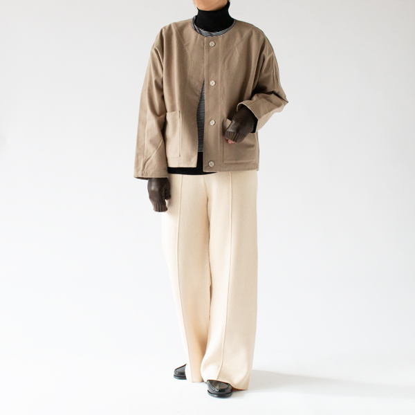 カシミヤニット×レザーフィンガーレスグローブ BROWN カシミヤニット×レザーフィンガーレスグローブ BROWN