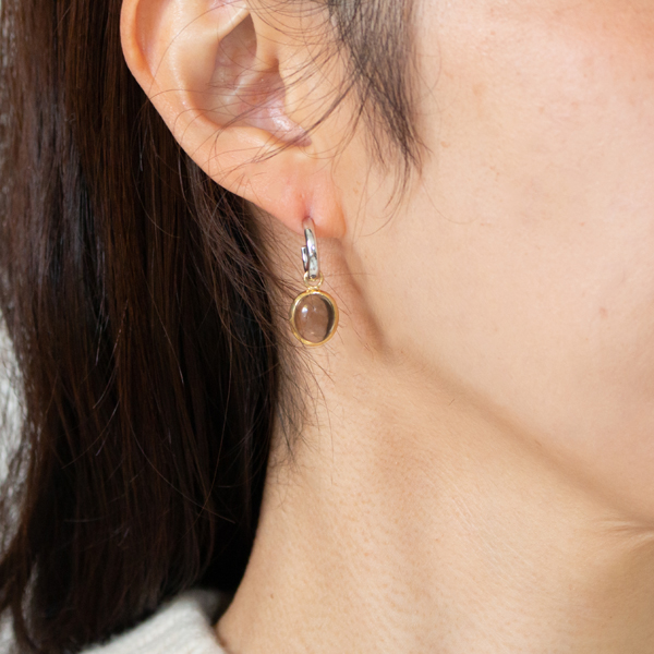 SILVERと、Baqless用チャーム Ludique（drop shape Smoky Quartz/GOLD）