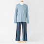 オーガニックコットンメンズパジャマ BLUEGREY STRIPE