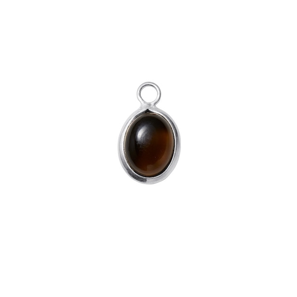 drop shape Smoky Quartz/SILVER