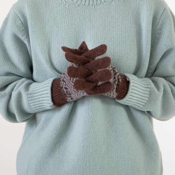 メンズ NAIRN ニットグローブ(BROWN)