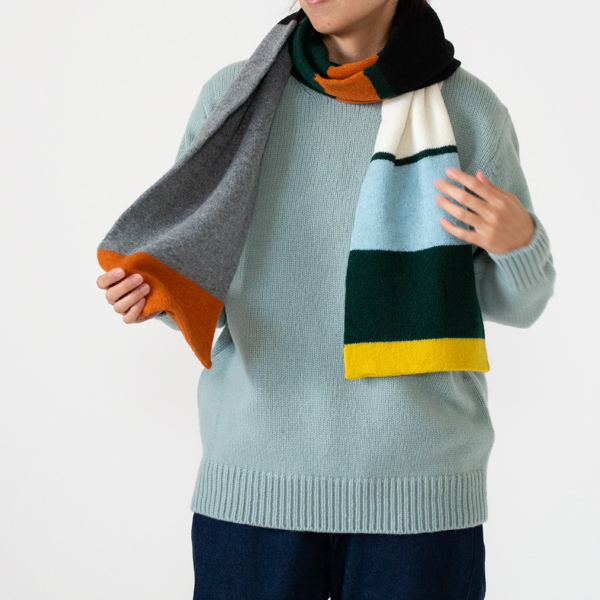 メンズ SWEEN ニットスカーフ(GREY)