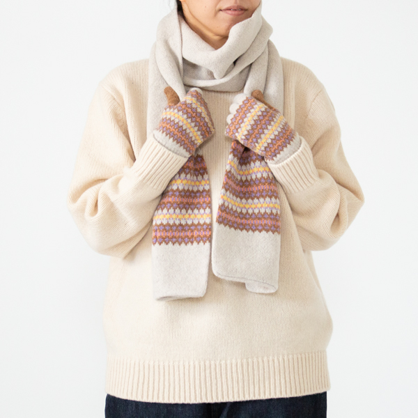 コーディネートのアクセントになる手袋です(BEIGE)
