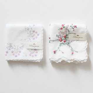 ポワンポワン ベトナム手刺繍ハンカチ フラワー