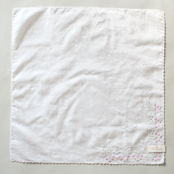 ポワンポワン ベトナム手刺繍ハンカチ フラワー(ブーケ)