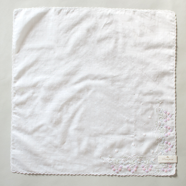 ポワンポワン ベトナム手刺繍ハンカチ フラワー／blooming