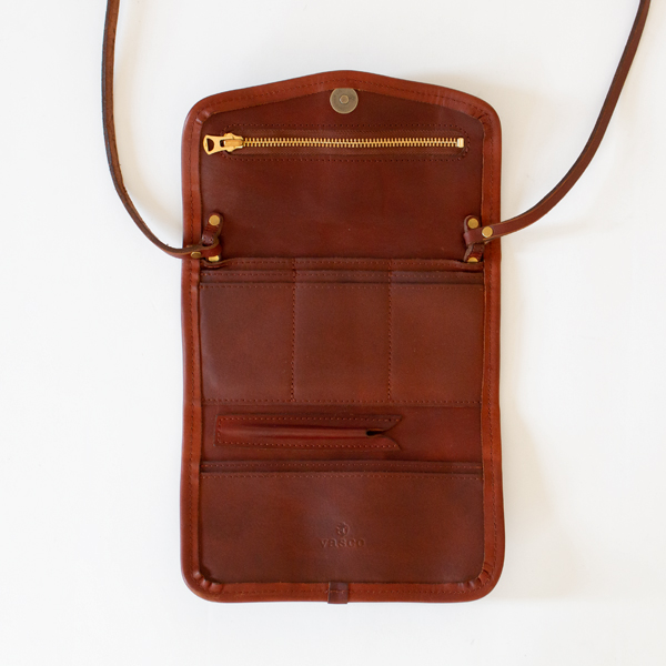 LEATHER WANDER MONEY BAG(CAMEL)