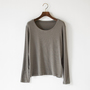 ANGEL WOOLベアテレコ クルーネック長袖Tシャツ