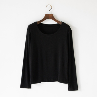ANGEL WOOLベアテレコ クルーネック長袖Tシャツ