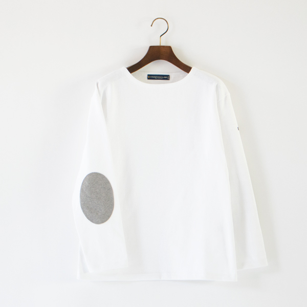 エルボーパッチロングスリーブ(BLANC GRIS CHINE 38)