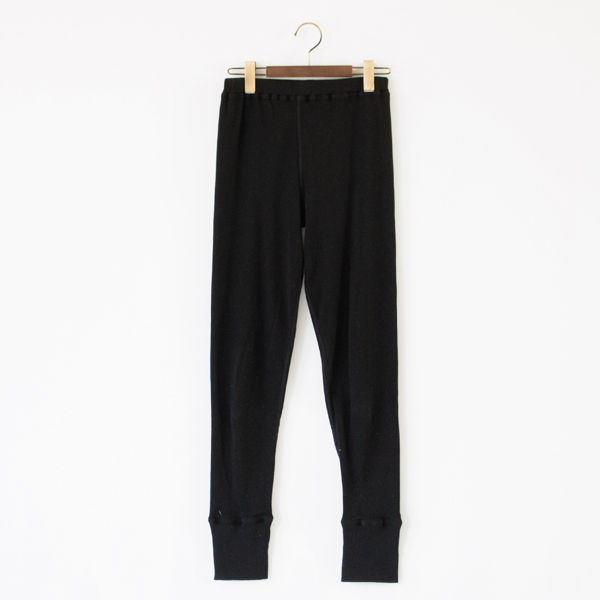 リネンハンカチ付き ペルーピマコットンレギンス(BLACK)