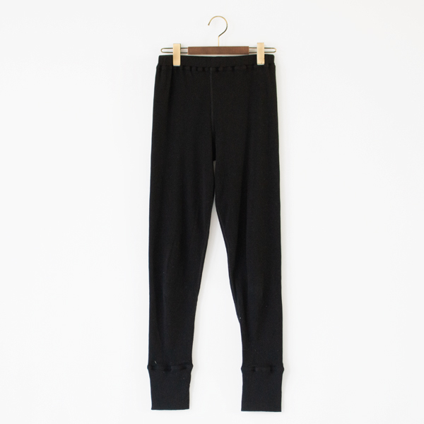 リネンハンカチ付き ペルーピマコットンレギンス(BLACK)