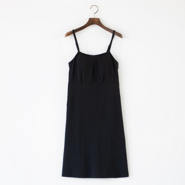 コットンモダール天竺 パッド入りスリップ(BLACK)